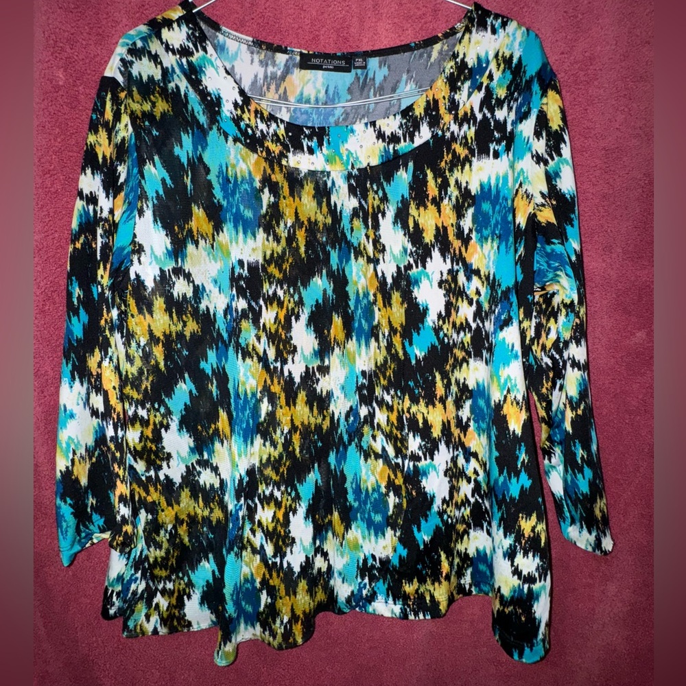 Notations Women's Multicolor Patterned Blouse